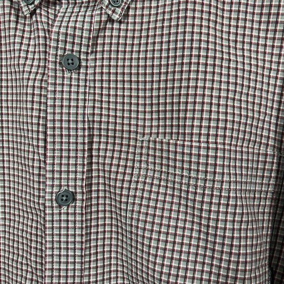 Columbia Mens Rapid Rivers II Large Long Sleeve Tartan Print Maroon Dress Shirt - Picture 5 of 8